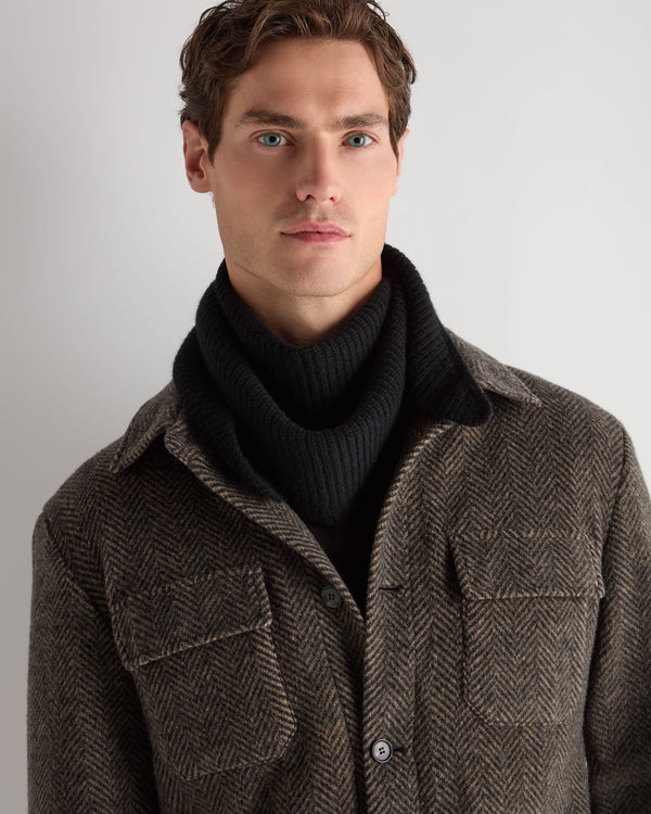 Unisex Ribbed Triangle Cashmere Scarf 3