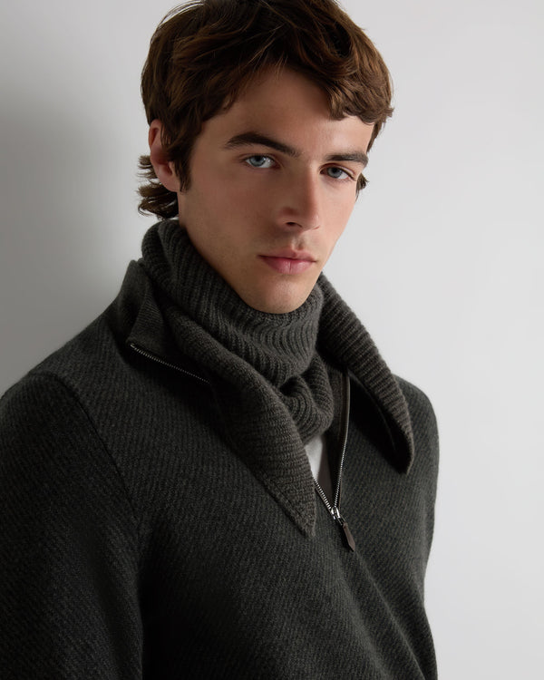 Unisex Ribbed Triangle Cashmere Scarf  4