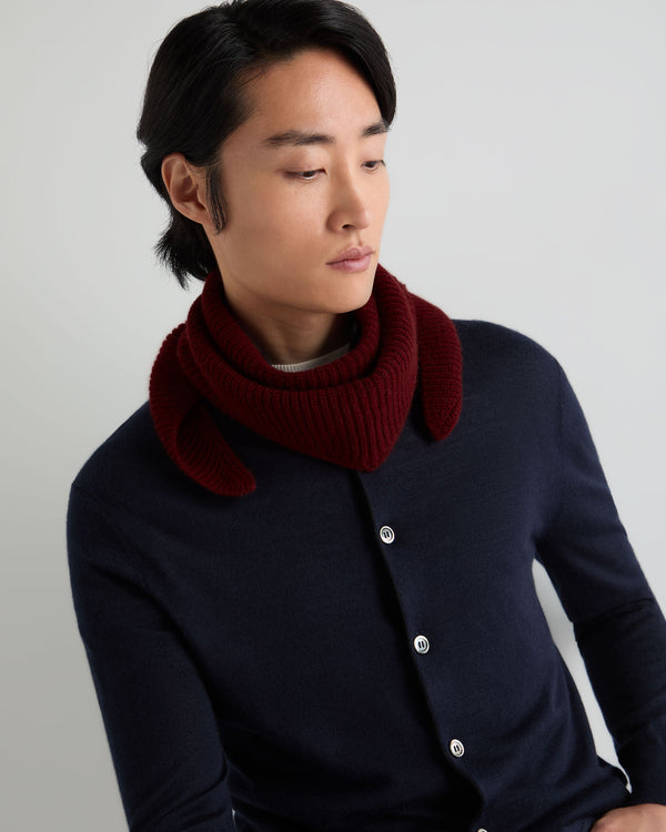Unisex Ribbed Triangle Cashmere Scarf 5
