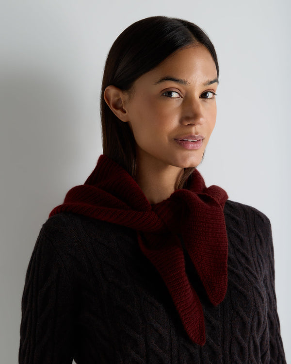 Unisex Ribbed Triangle Cashmere Scarf 4
