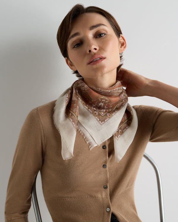 Women's Paisley Print Cashmere Foulard 3