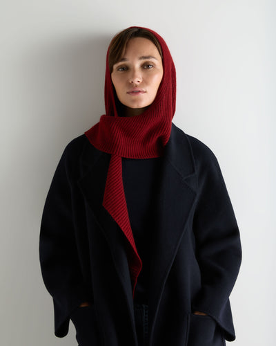 Women's Florence Hooded Cashmere Scarf Rustic Red