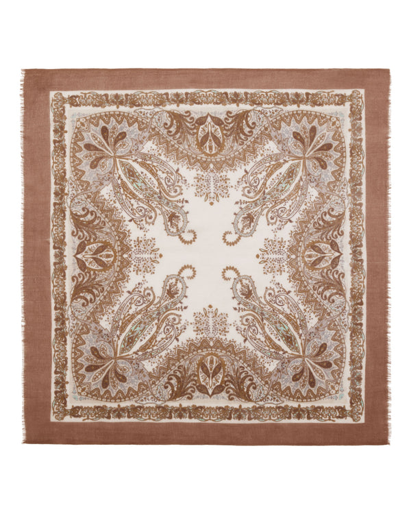 Women's Paisley Print Square Cashmere Foulard 1