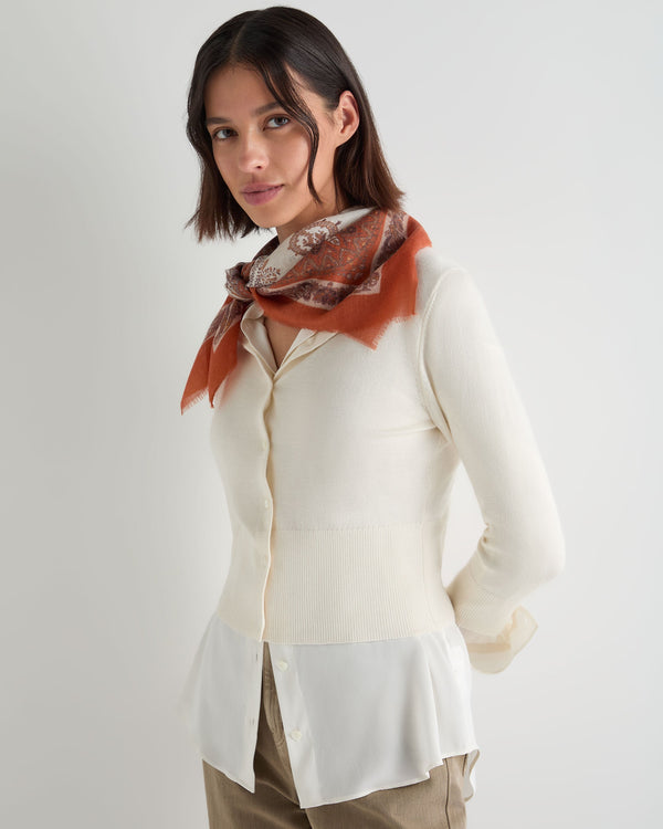 Women's Paisley Print Square Cashmere Foulard 3
