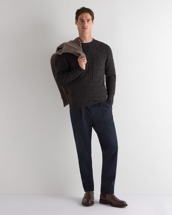 Men's Thames Cable Round Neck Cashmere Sweater 3