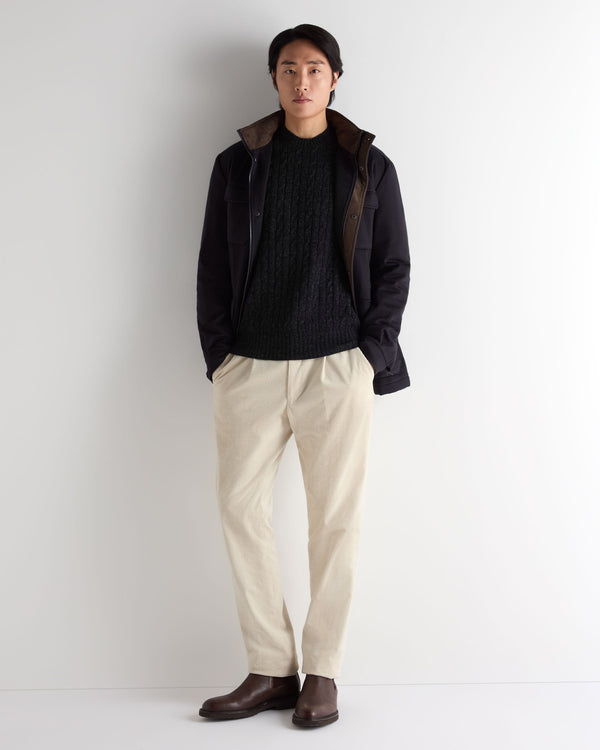 Men's Thames Cable Round Neck Cashmere Sweater 3