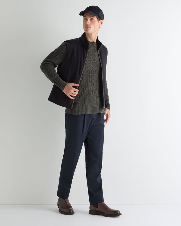 Men's Thames Cable Round Neck Cashmere Sweater  3