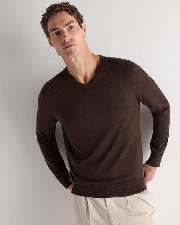 Men's Conduit Fine Gauge Cashmere V Neck Sweater 1