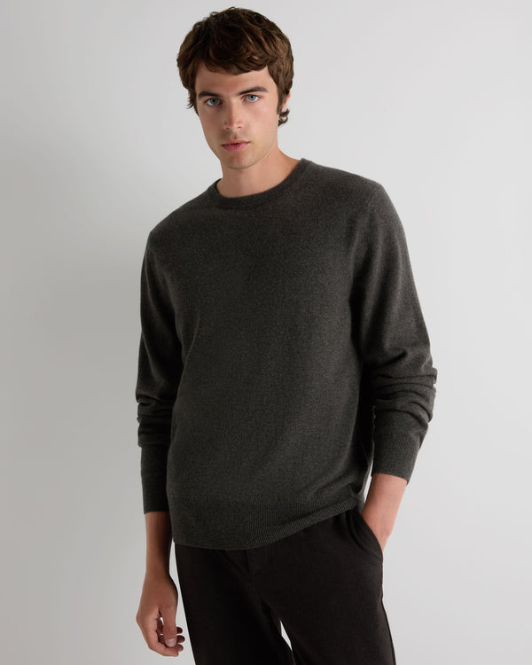 Men's Oxford Round Neck Cashmere Sweater  1