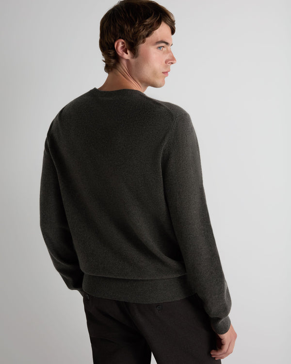 Men's Oxford Round Neck Cashmere Sweater  4