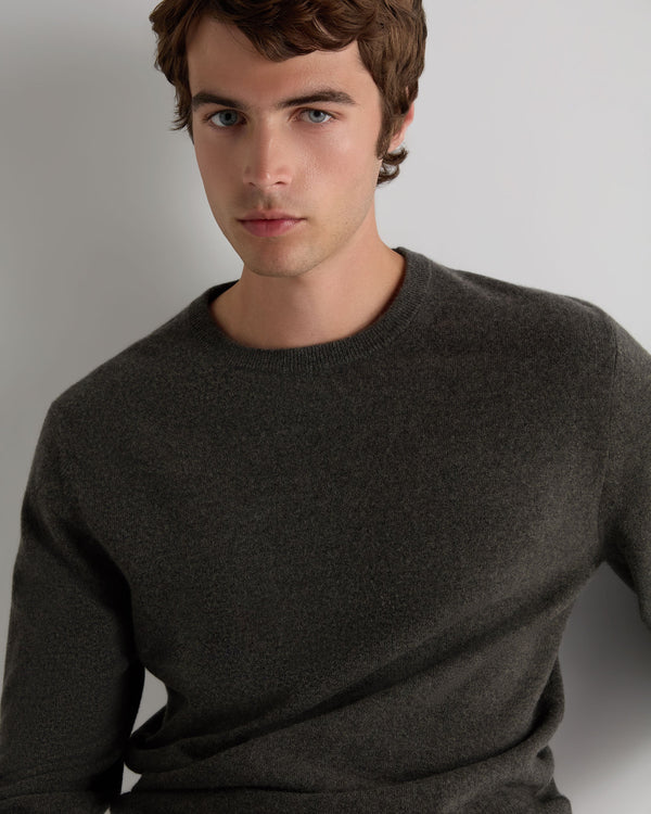 Men's Oxford Round Neck Cashmere Sweater  5