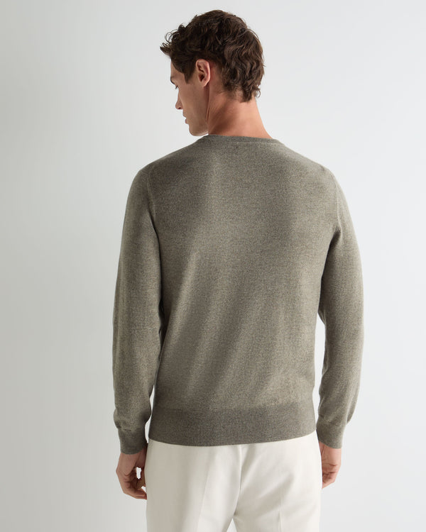 Men's Oxford Round Neck Cashmere Sweater 4