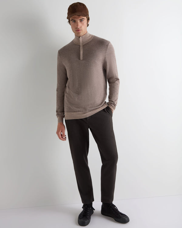 Men's Regent Jacquard Fine Gauge Cashmere Half Zip Sweater 3