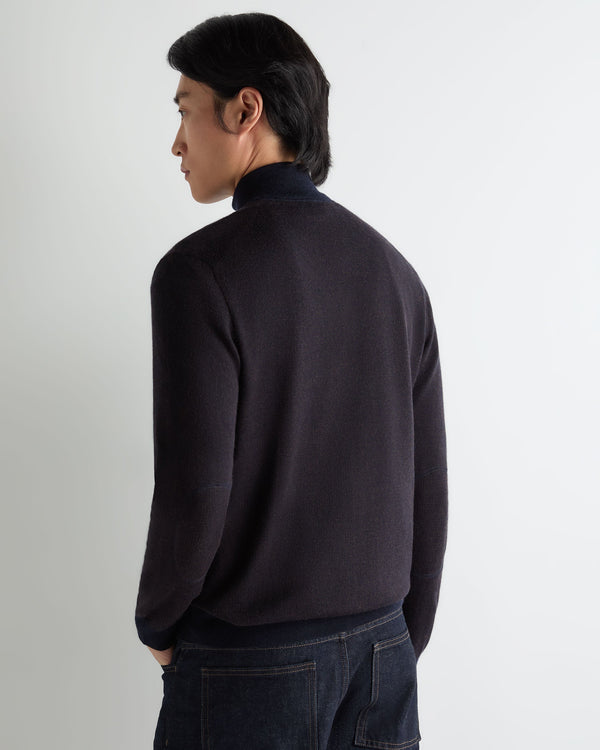 Men's Hyde Jacquard Fine Gauge Cashmere Full Zip Sweater 4