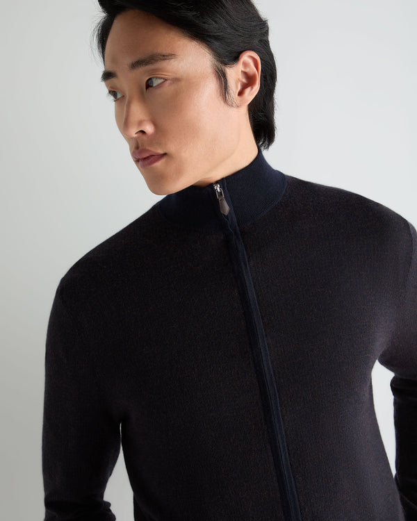 Men's Hyde Jacquard Fine Gauge Cashmere Full Zip Sweater 5