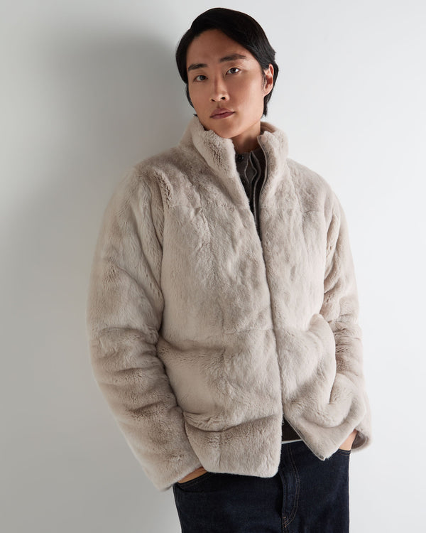 Men's Aspen Cashmere Cable Fur Cardigan 6