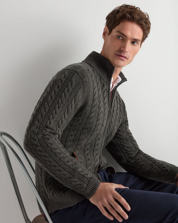 Men's Richmond Cable Cashmere Cardigan  6