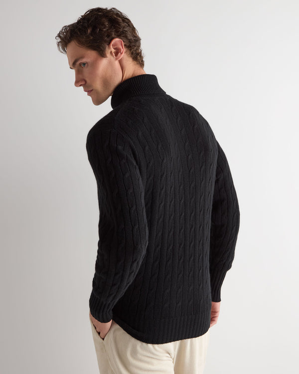 Men's Berwick Cable Turtle Neck Cashmere Sweater 4