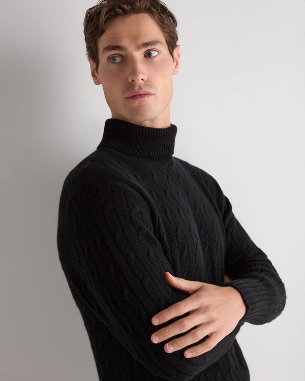 Men's Berwick Cable Turtle Neck Cashmere Sweater 5
