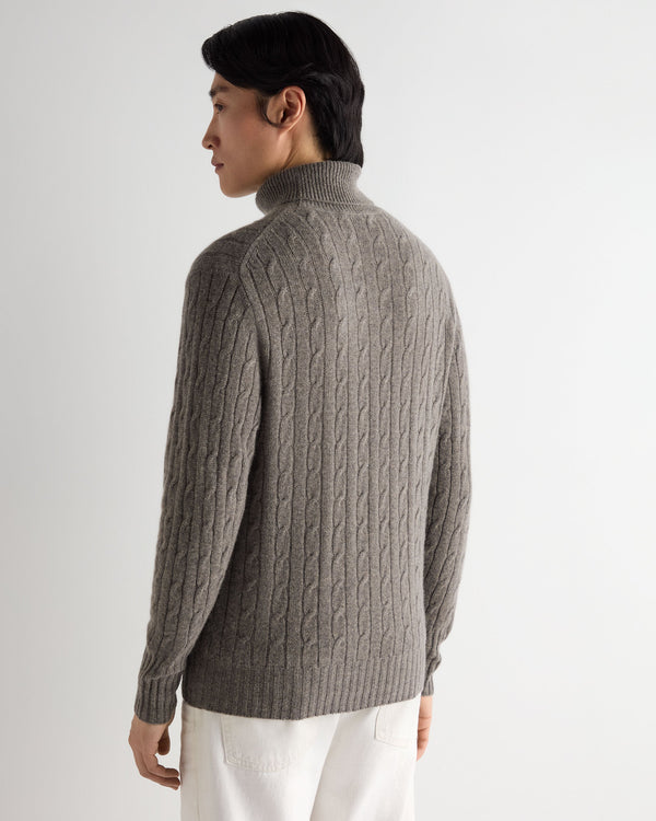 Men's Berwick Cable Turtle Neck Cashmere Sweater 4