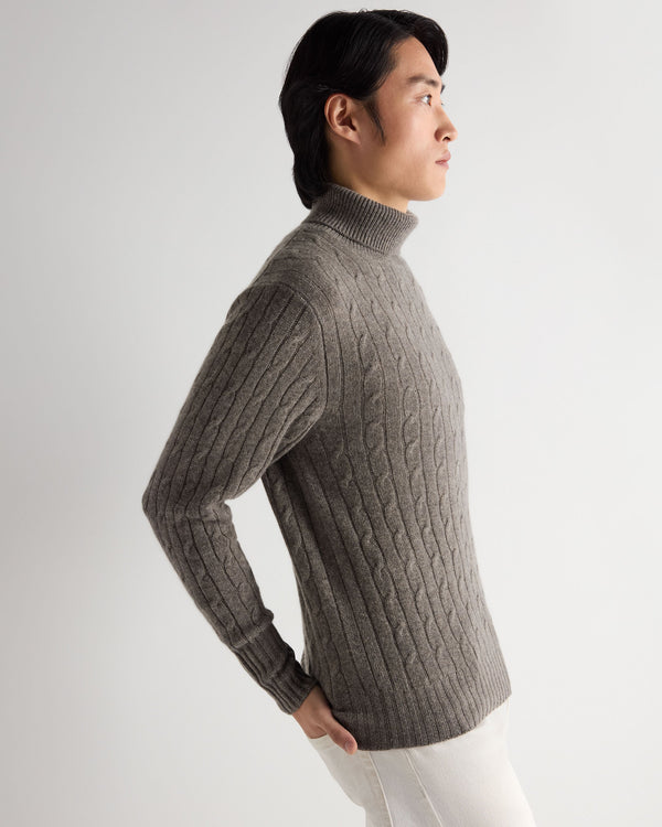Men's Berwick Cable Turtle Neck Cashmere Sweater 6