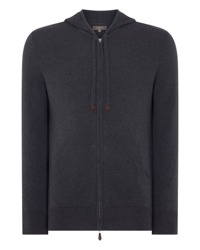 N.Peal Men's Ladbroke Cashmere Hoodie Umber Grey