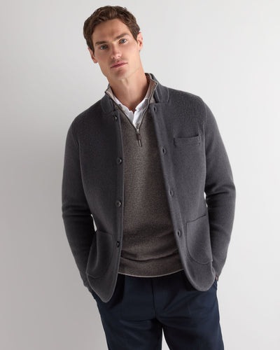 N.Peal Men's Grosvenor Milano Cashmere Jacket Umber Grey