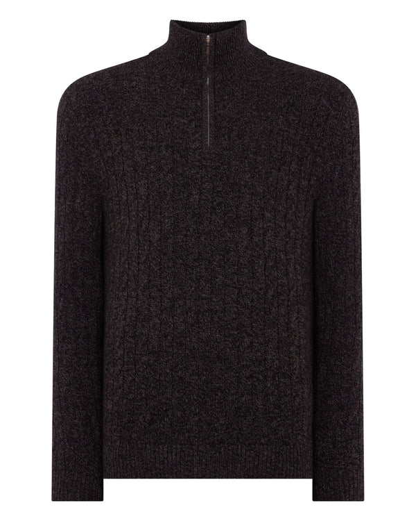 Men's Albemarle Cable Half Zip Cashmere Sweater 2