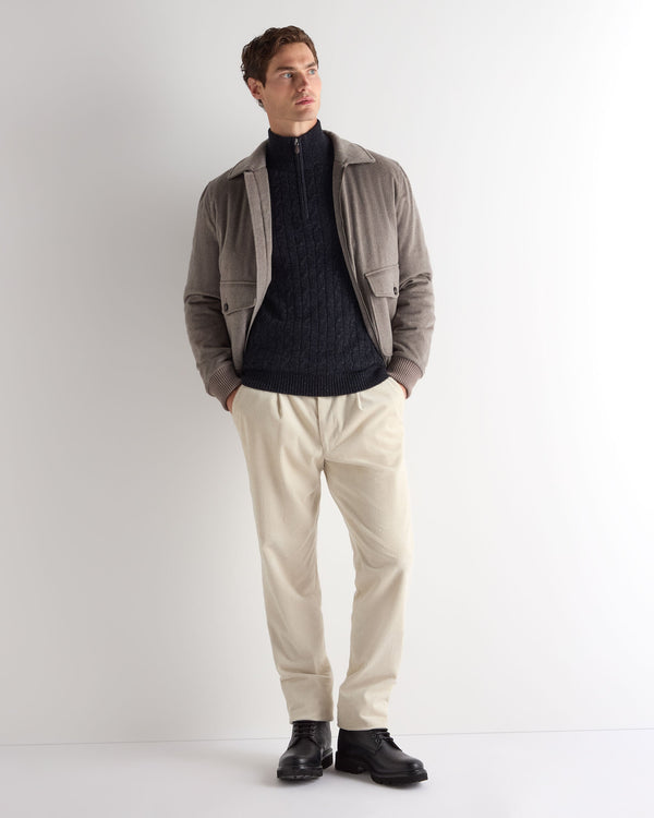 Men's Albemarle Cable Half Zip Cashmere Sweater 3