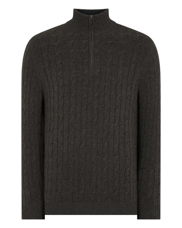 Men's Albemarle Cable Half Zip Cashmere Sweater  2
