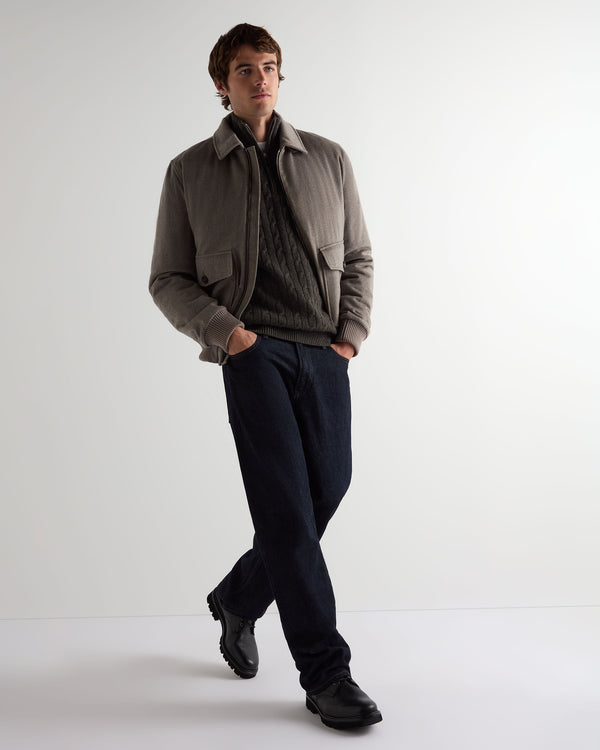 Men's Albemarle Cable Half Zip Cashmere Sweater  3