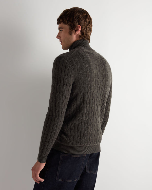 Men's Albemarle Cable Half Zip Cashmere Sweater  4
