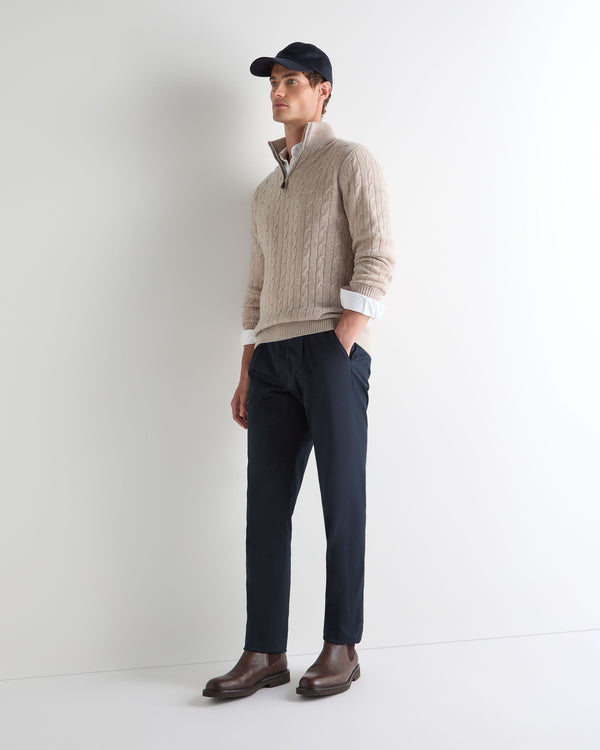 Men's Albemarle Cable Half Zip Cashmere Sweater 3