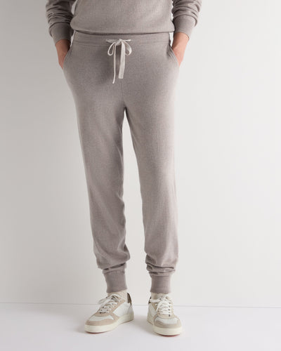 N.Peal Men's Ladbroke Cashmere Jogger Oat Grey