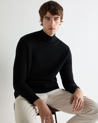 Men's Mayfair Turtle Neck Cashmere Sweater Black