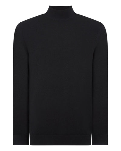 N.Peal Men's Mayfair Turtle Neck Cashmere Jumper Black