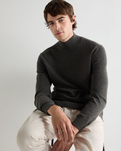 Men's Mayfair Turtle Neck Cashmere Sweater Grey Moss