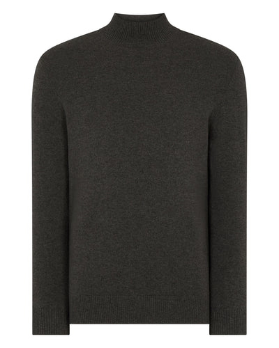 N.Peal Men's Mayfair Turtle Neck Cashmere Jumper Grey Moss