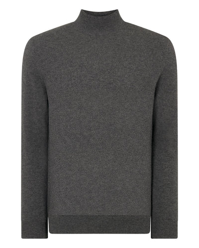 N.Peal Men's Mayfair Turtle Neck Cashmere Jumper Grey Moss