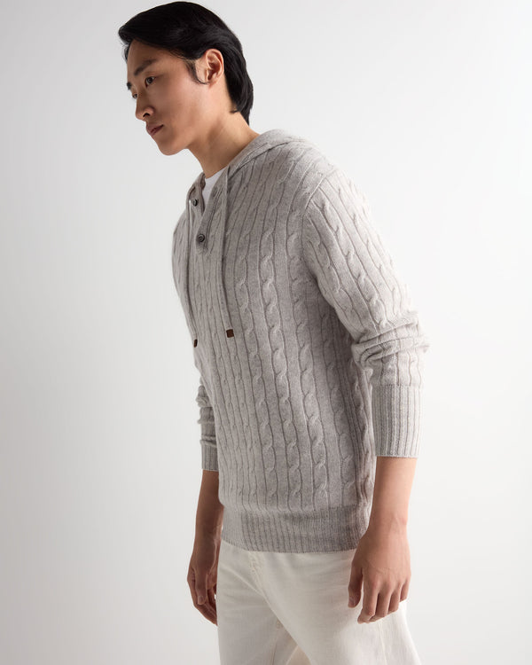 Men's Fitzrovia Cable Cashmere Hoodie 6