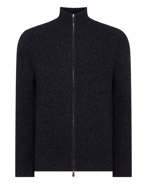 Men's Lambeth Rib Full Zip Cashmere Cardigan 2