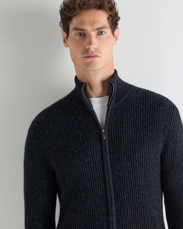 Men's Lambeth Rib Full Zip Cashmere Cardigan 5