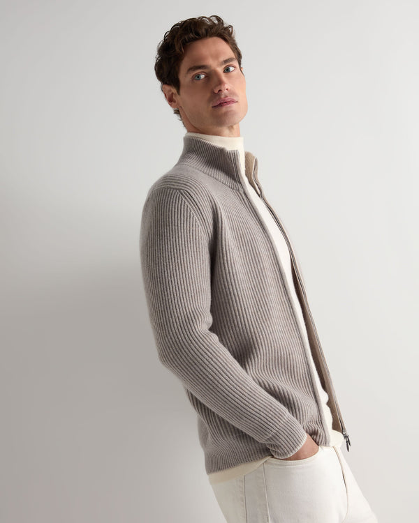 Men's Lambeth Rib Full Zip Cashmere Cardigan 6