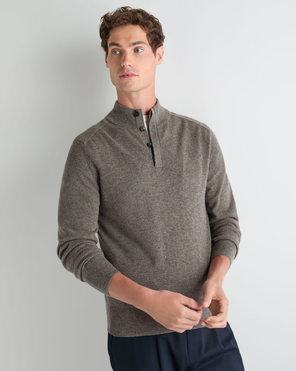 Men's Half Button Cashmere Sweater 1