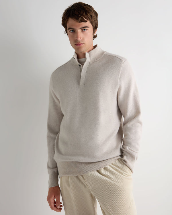 Men's Half Button Cashmere Sweater 1