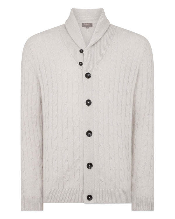 Men's Garrick Shawl Cable Cashmere Cardigan 2