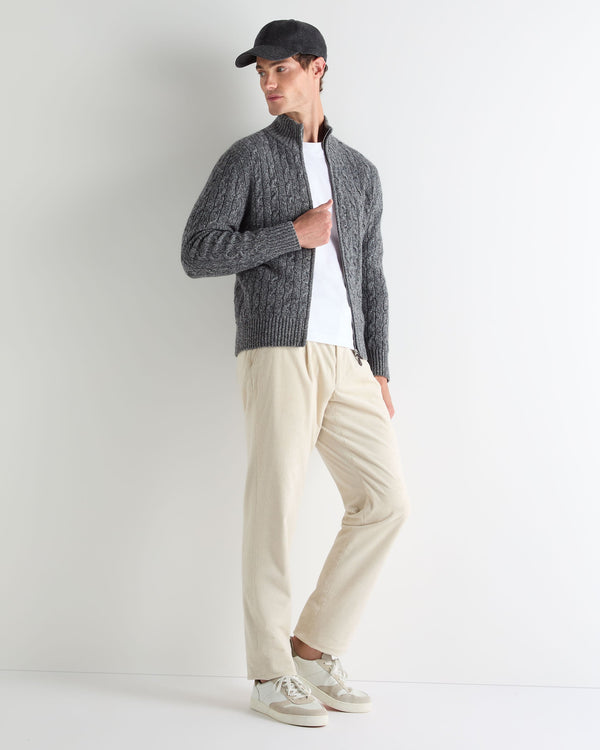 Men's Cable Knit Zip-Up Cashmere Cardigan 3