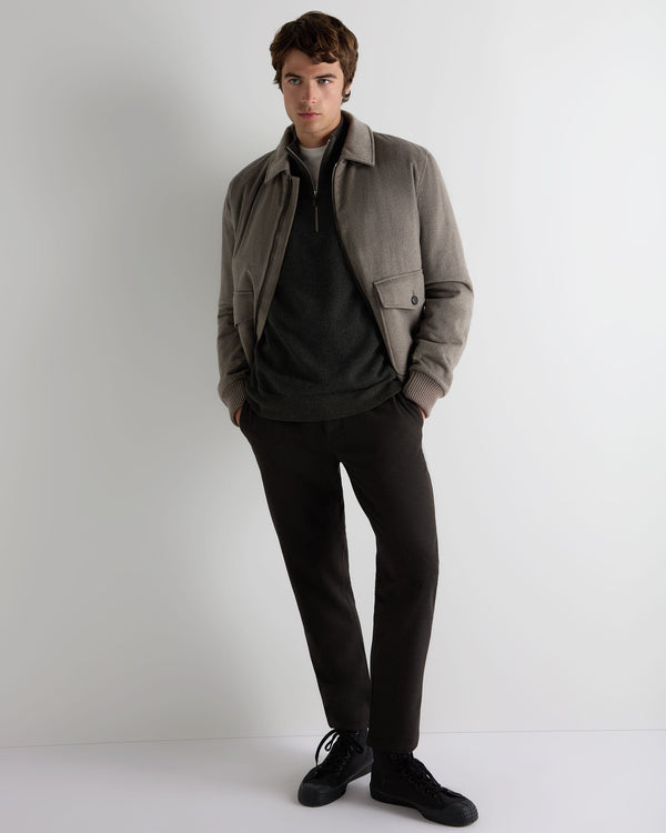 Men's Temple Jacquard Half Zip Cashmere Sweater  3