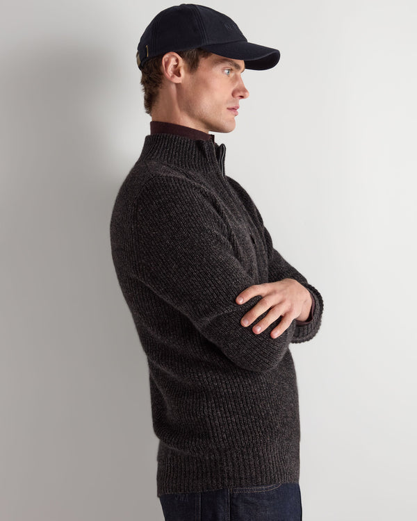 Men's Ribbed Half Zip Cashmere Sweater 6
