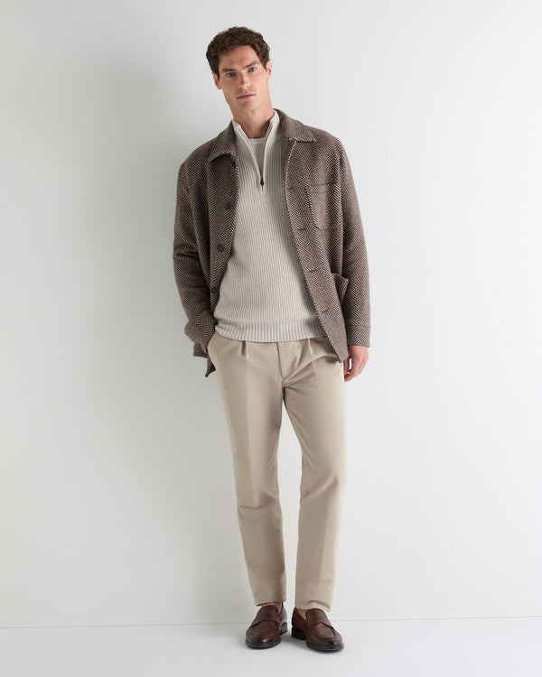 Men's Ribbed Half Zip Cashmere Sweater 3